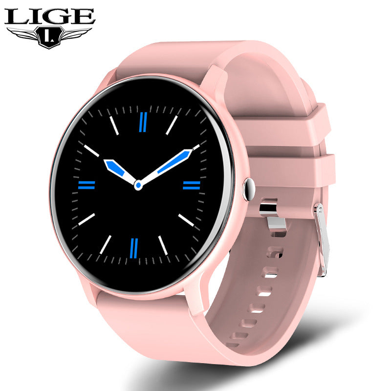 LIGE Unisex Smart Watch with Blood Pressure & Heart Rate Monitor - Pink Fitness Tracker