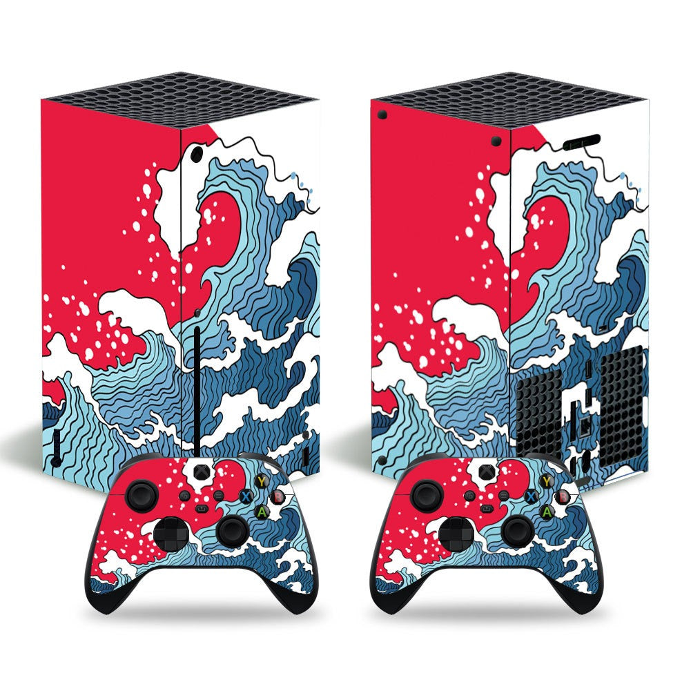 Futuristic Tech Vinyl Skin Decal Sticker Set for Xbox Series X Console & Controllers
