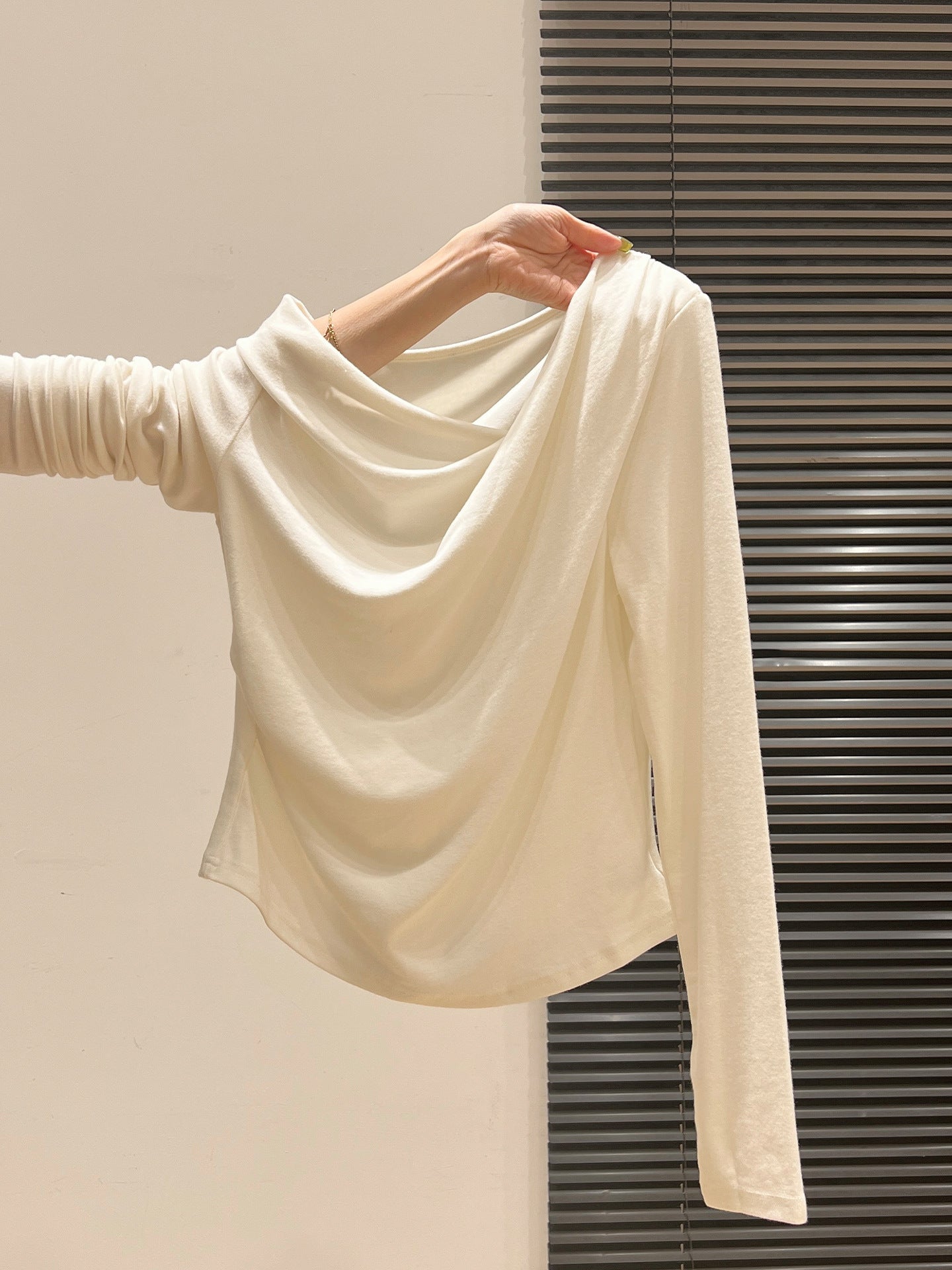 Chic Solid Black Ruched Off-the-Shoulder Casual Top for Women