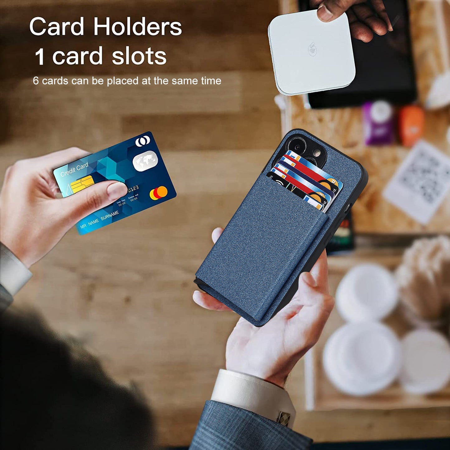 Aluminum Alloy Sliding Card Holder Wallet Case for iPhone 14 Pro Max 13 12 11 - Metal Back Cover