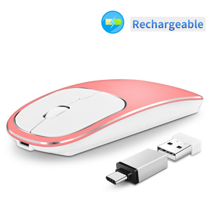 Slim Wireless Charging Mouse - 2.4G Silent Portable Optical Mouse for Laptop and Desktop Office