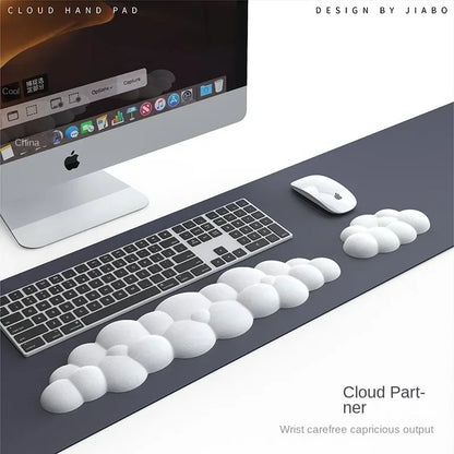 Cloud Memory Foam Keyboard & Mouse Wrist Rest Set - Ergonomic Anti-Slip Desktop Wrist Support Pad for Office & Gaming