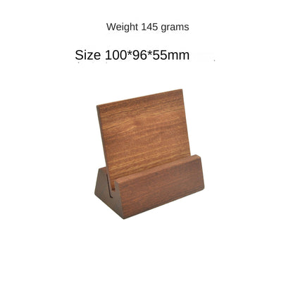 Solid Wood Desktop Display Stand - Wooden Business Card, Photo & Calendar Card Holder Base