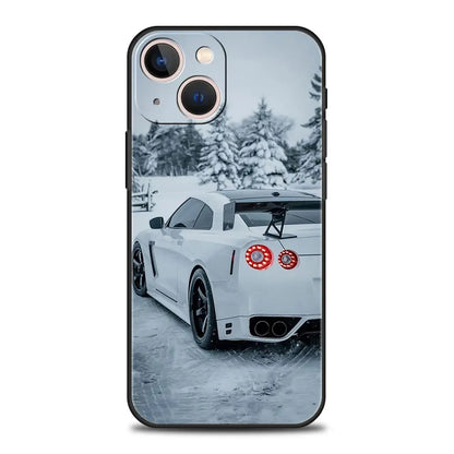 Japanese Blue & Red JDM Sports Car Phone Case - Car Enthusiast Protective Cover for iPhone 15