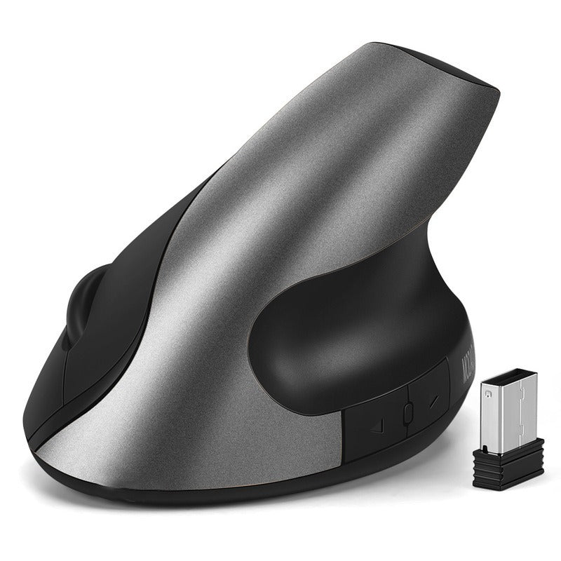 Vertical Ergonomic Wireless Mouse - Rechargeable Silent Optical Computer Mouse with 2.4G USB Receiver