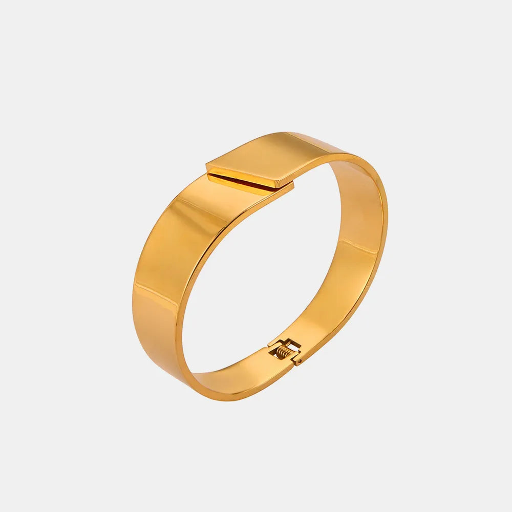 Luxury Titanium Steel Cuff Bangle & Link Bracelet Set for Women