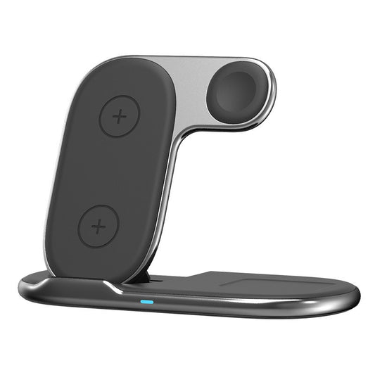 Foldable 3-in-1 Magnetic Wireless Charger Stand - Fast Charging Station for iPhone, Android, Apple Watch & Earbuds