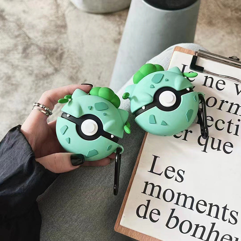 Cute Cartoon Character Silicone Case for AirPods Pro - Soft Shockproof Protective Cover with Keychain