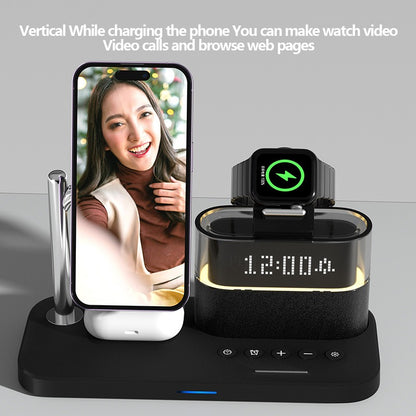 3-in-1 Magnetic Wireless Charger with Digital Clock - Fast Charging Station for iPhone, Apple Watch & AirPods