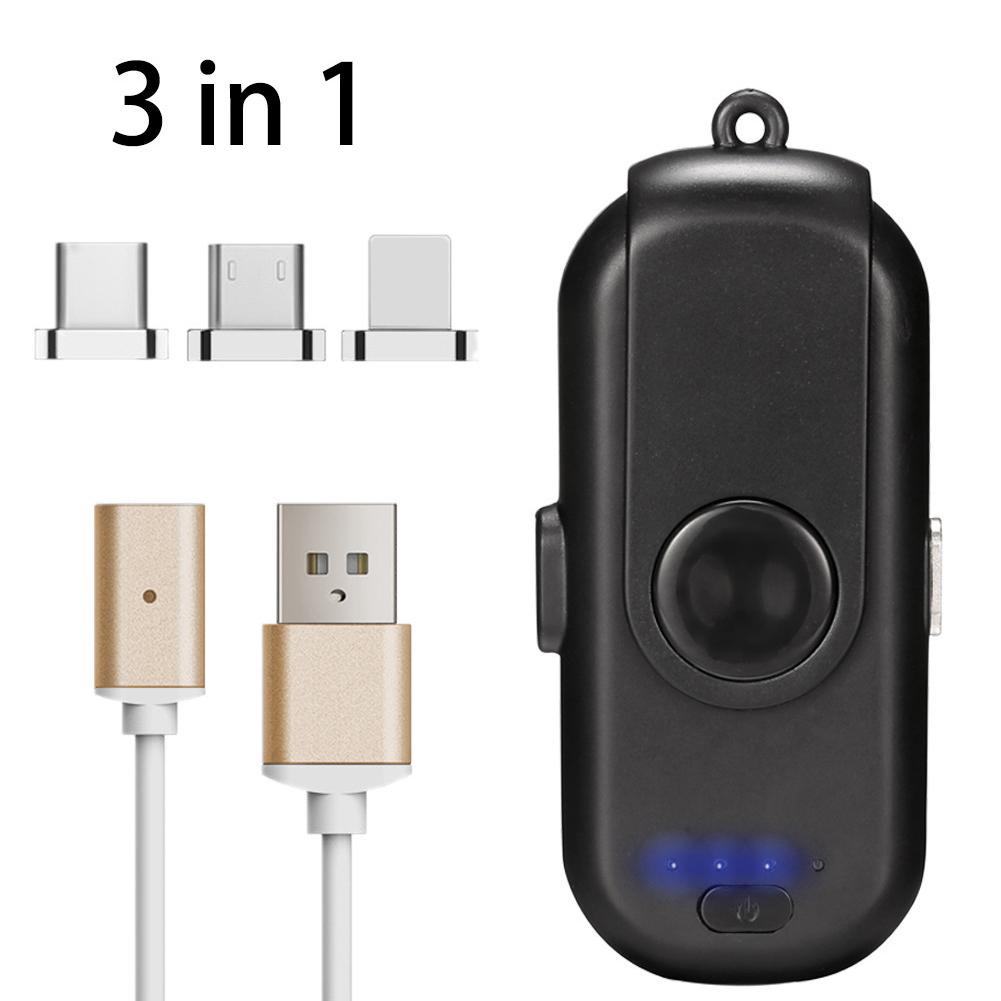 1000mAh Mini Magnetic Fingerprint Power Bank - Ultra-Portable Keychain Emergency Battery Pack with Charging Base