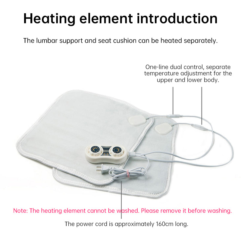 Smart Heated Office Chair Cushion | Electric Mat with Timer & Integrated Backrest (220V)
