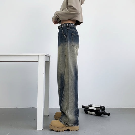 Retro Baggy Denim Pants - Casual Loose Fit Straight Jeans for Men