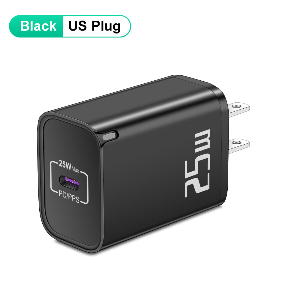 25W Fast Charging Adapter - Compact PD Travel Wall Charger Brick