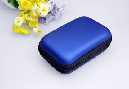 Hard EVA Portable Travel Storage Case for Earphone, Data Cable & Hard Drive - Zipper Pouch Box