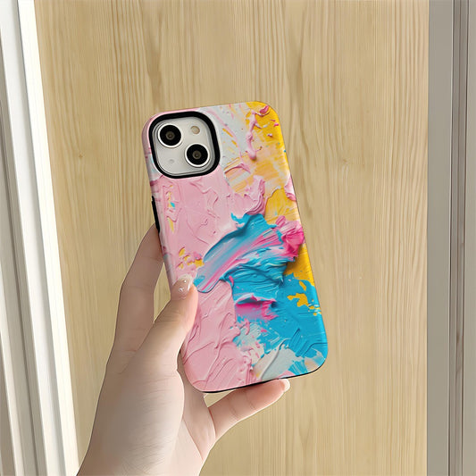 Aesthetic Ins Style Abstract Oil Painting Phone Case for iPhone 16 15 14 13 Series