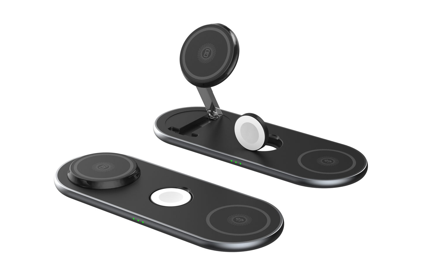 Portable 3-in-1 Wireless Charger Stand - Multi-Device Magnetic Charging Pad for Apple Devices