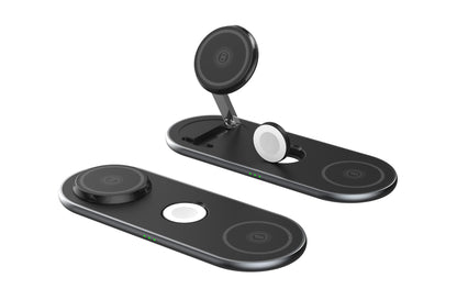Portable 3-in-1 Wireless Charger Stand - Multi-Device Magnetic Charging Pad for Apple Devices