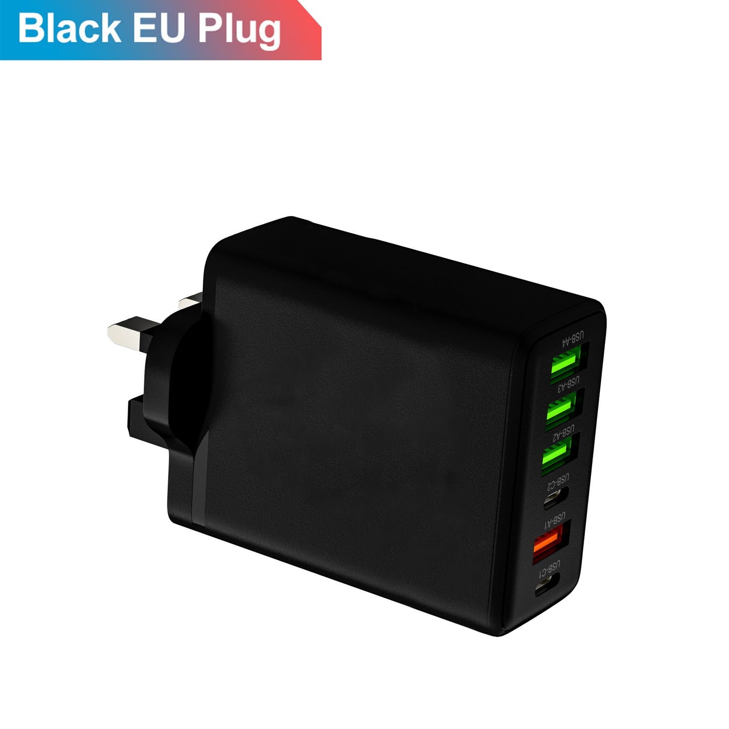6-in-1 Multi-Port Travel Wall Charger - 2 Type-C PD & 4 USB Fast Charging Adapter