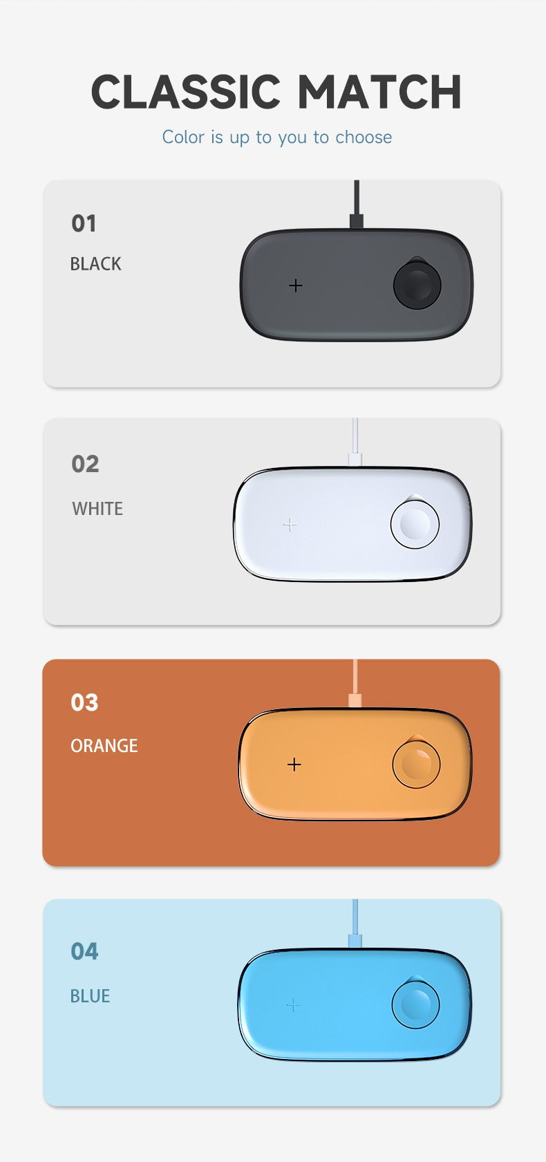 Ultra-Thin 2-in-1 Wireless Charging Pad - Dual Fast Charging Station for iPhone & Apple Watch