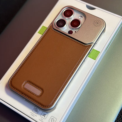 Luxury Leather Frameless Metal Aromatherapy Magnetic Case for iPhone - Premium Heat Dissipation Cover