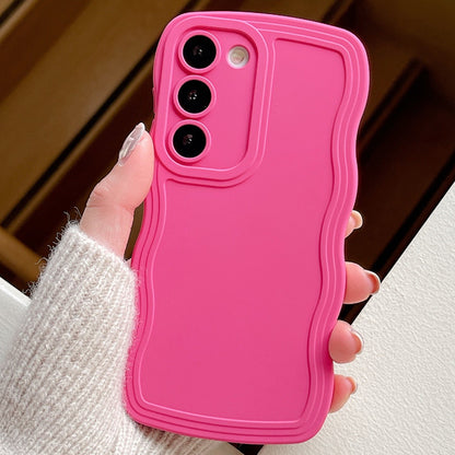 Liquid Silicone Wavy Phone Case - Cute Curly Edge Protective Cover for Samsung Galaxy S24, S22, A73, A52, A34 & A05