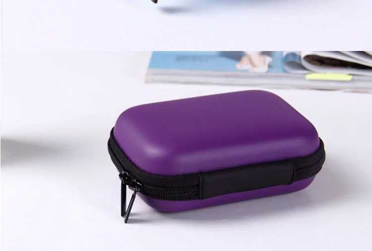 Hard EVA Portable Travel Storage Case for Earphone, Data Cable & Hard Drive - Zipper Pouch Box