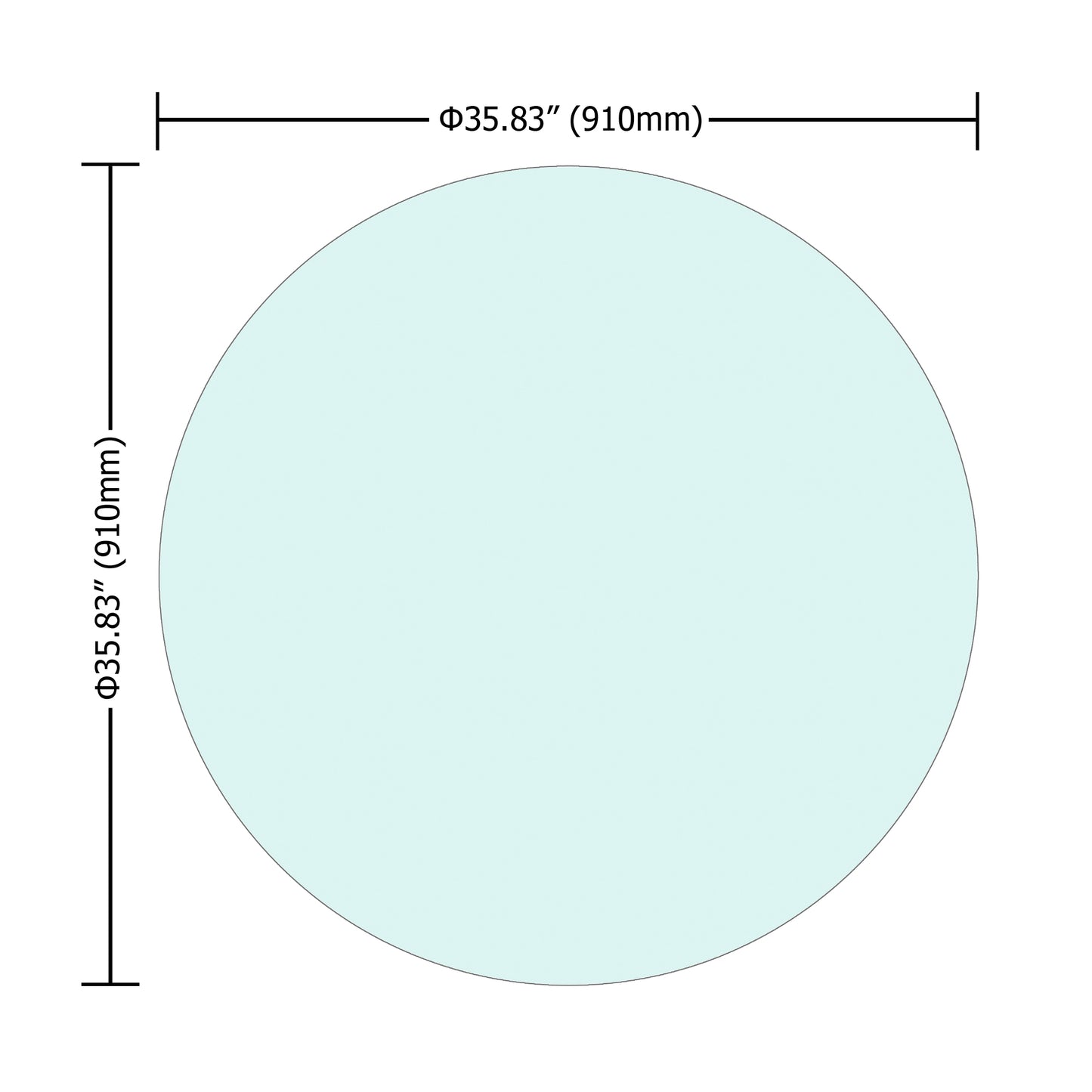 36" Round Tempered Glass Coffee Table with Wood Base