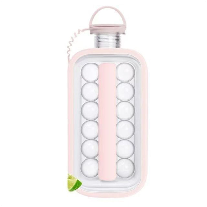 Folding Ice Cube Maker Bottle - Portable Silicone Ice Ball Mold & Drink Container