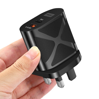 20W PD & QC3.0 Dual-Port Fast Wall Charger - LED Luminous Mobile Phone Charging Head