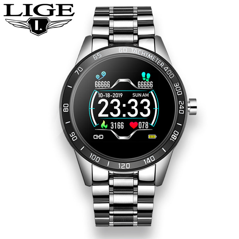 LIGE Luxury Men's Smart Watch - Multifunctional Business Smartwatch with Steel Band