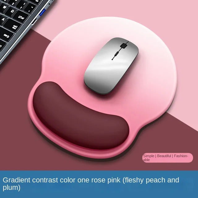 Gradient Silicone Mouse Pad with Wrist Rest - Ergonomic Anti-Slip Wrist Support Pad for Computer & Office