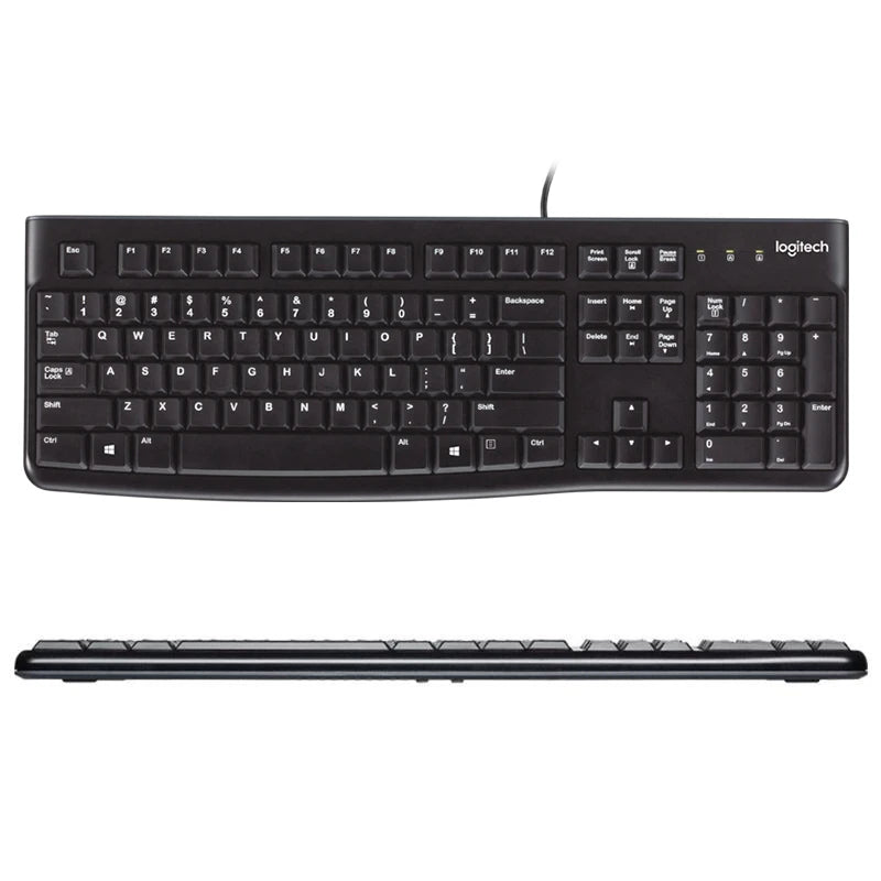 Logitech K120 Wired Keyboard - Full-Size USB Desktop Computer Keyboard with Spill-Resistant Design for Office & Home