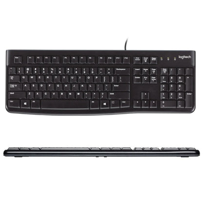 Logitech K120 Wired Keyboard - Full-Size USB Desktop Computer Keyboard with Spill-Resistant Design for Office & Home