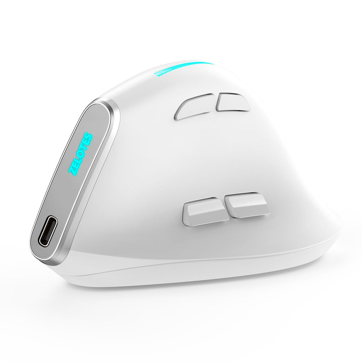ZELOTES Master F36 Vertical Ergonomic Mouse - Wireless Bluetooth Programmable Charging Mouse