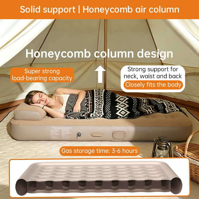 One-Touch Self-Inflating Air Mattress with Built-in Pump - Portable Camping Air Bed