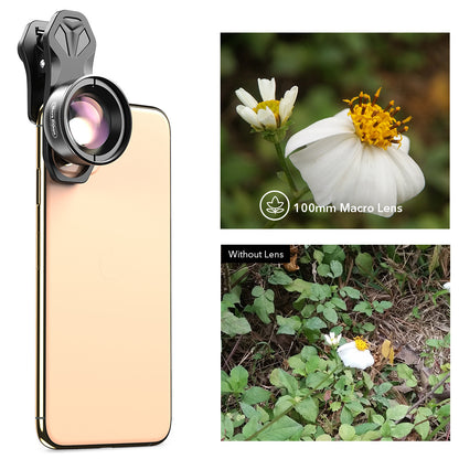 High-Definition Mobile Phone Macro Lens - Clip-On External Camera Lens Kit for iPhone & Android