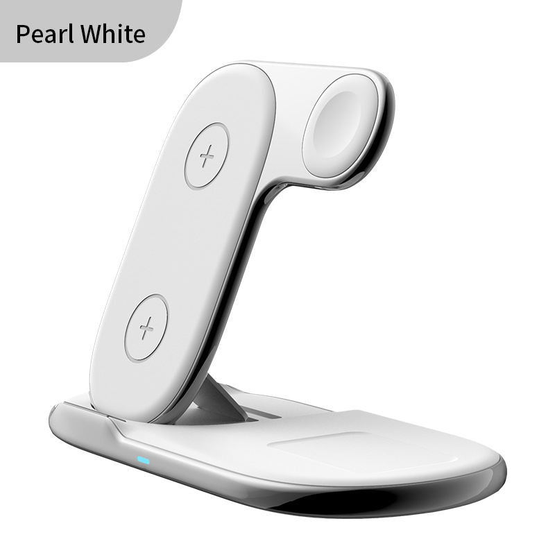 Foldable 3-in-1 Magnetic Wireless Charger Stand - Fast Charging Station for iPhone, Android, Apple Watch & Earbuds