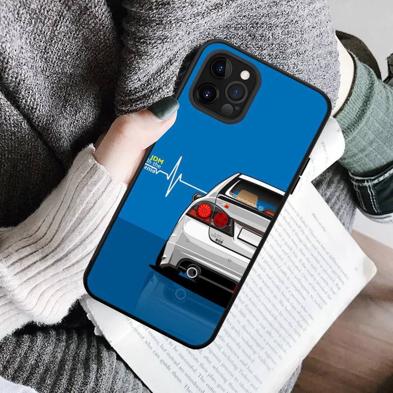JDM Anime Sports Car Phone Case - Illustrated Racing Car Cover for iPhone 15 Series