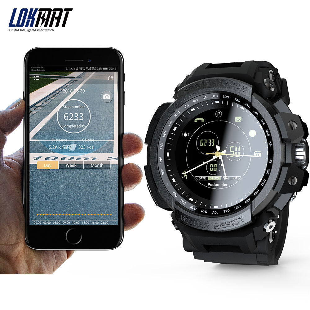 LOKMAT Sport Smart Watch - Professional 5ATM Waterproof Digital Smartwatch with Call Reminder for iOS & Android