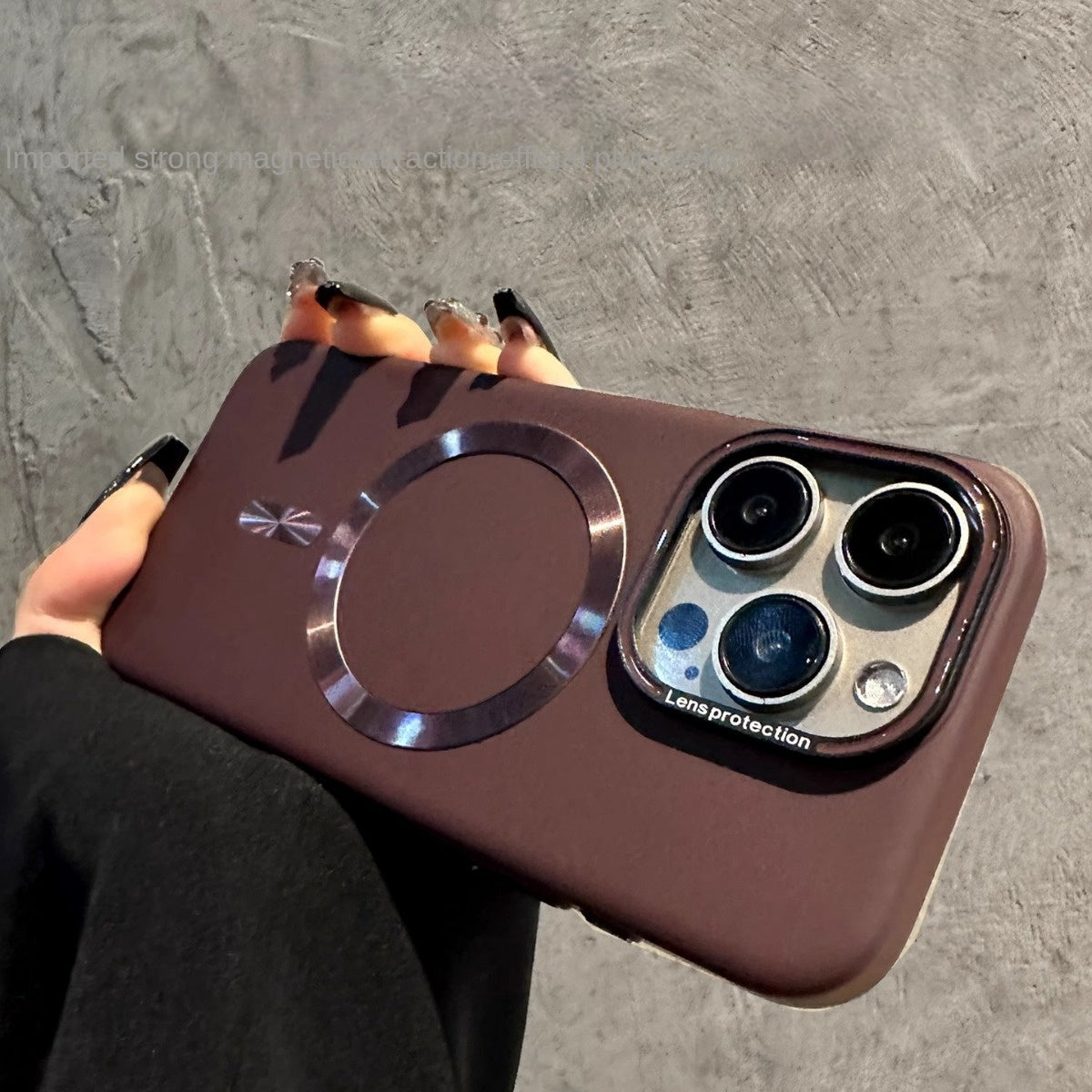 Magnetic Frosted Matte Case with Camera Lens Film for iPhone 16 15 14 13 Pro Max - Shockproof Cover