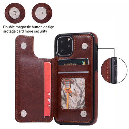 Vintage Crazy Horse Leather Wallet Phone Case with Flip Card Slots for iPhone 15 14 13 Pro Max