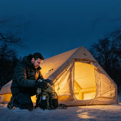 Outdoor Inflatable Air Tent with Extension Canopy - Breathable Mesh House Tent with Air Pump