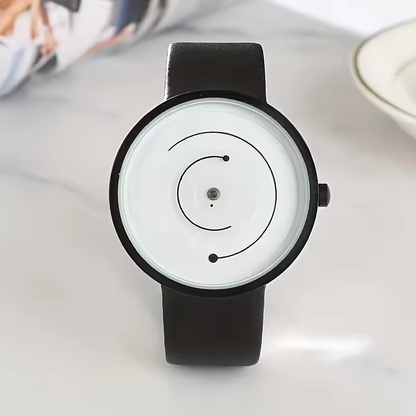 Trendy Pointerless Concept Watch with Stainless Steel Mesh Strap
