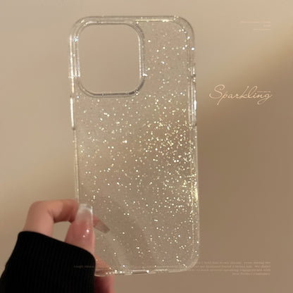 Luxury Sparkling Transparent Glitter Phone Case for iPhone 15 14 13 12 11 Pro Max - Clear Bling Soft Cover