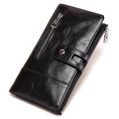 Fashion Ladies Wallets Leather Casual Long Phone Bags First Layer Leathern