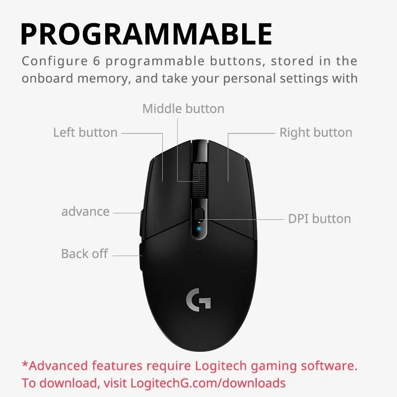 Logitech G304 Wireless Gaming Mouse - 2.4G Zero Delay Esports Mouse for PUBG & FPS Gaming