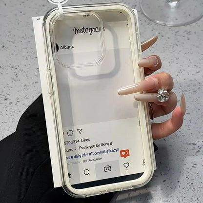 2-in-1 Solid Color Border Transparent Phone Case - Anti-Drop Clear Soft Cover for iPhone