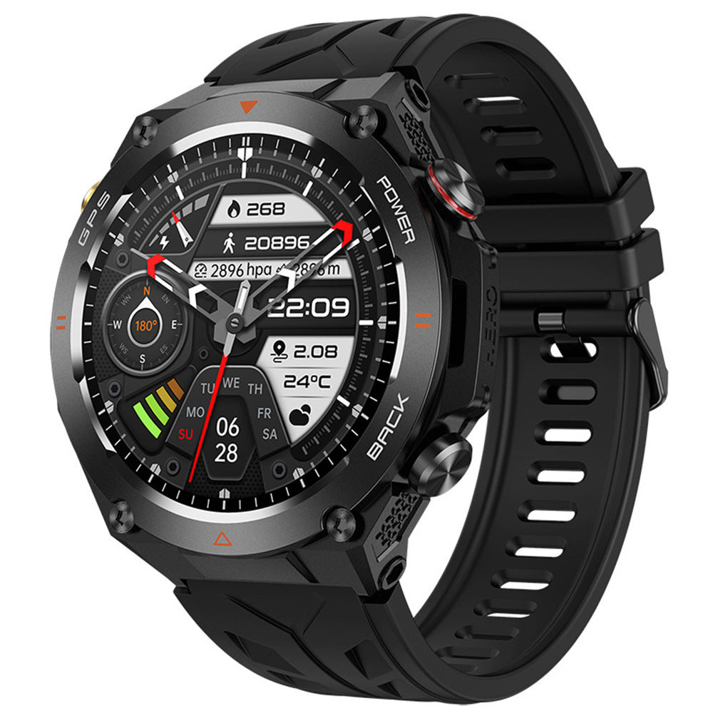 KC82 Smart Watch - 1.45-Inch Outdoor Bluetooth Calling Smartwatch with Altitude, Air Pressure & GPS