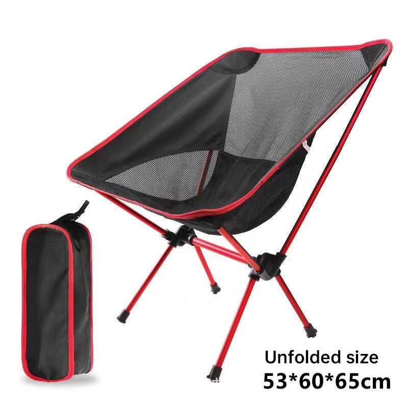 Portable Folding Camping Chair - Ultra Light Compact Outdoor Moon Chair with Carry Bag
