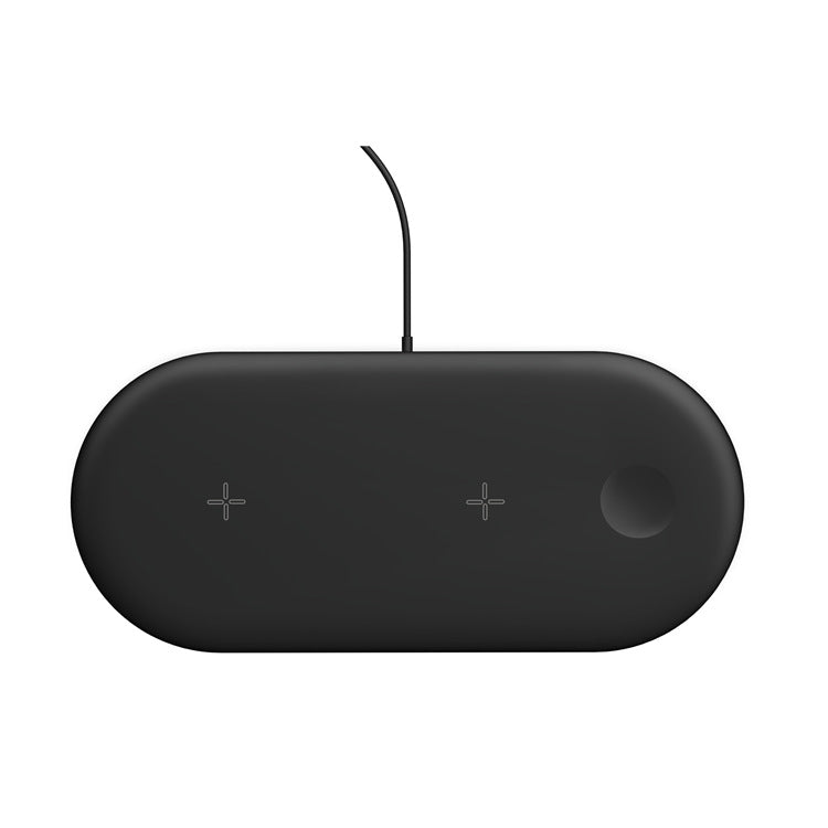 3-in-1 Fast Wireless Charging Pad 10W for iPhone, Apple Watch & AirPods - Oval Charging Mat